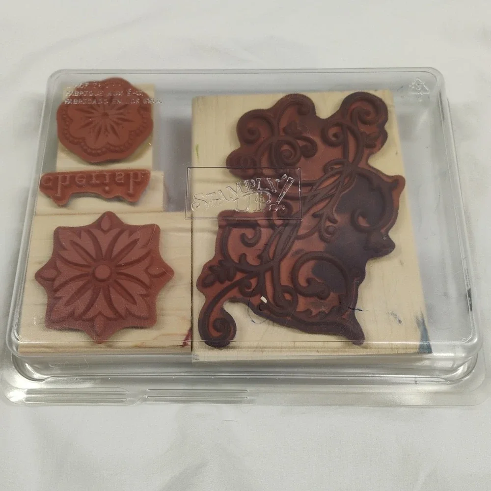 Vintage Stampin Up Baroque Motifs 4pc‎ Set Stamps Stamp New Used